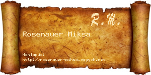 Rosenauer Miksa névjegykártya